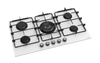 90cm Gas Hob White Glass Front Controls