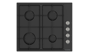 60cm Gas Hob Matt Black Side Controls 