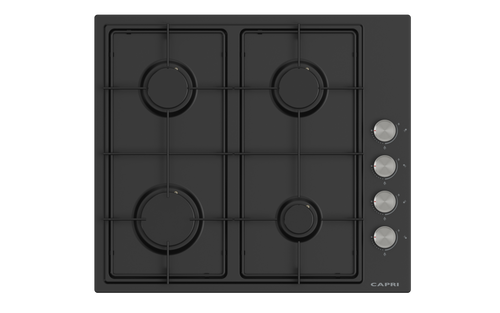60cm Gas Hob Matt Black Side Controls 