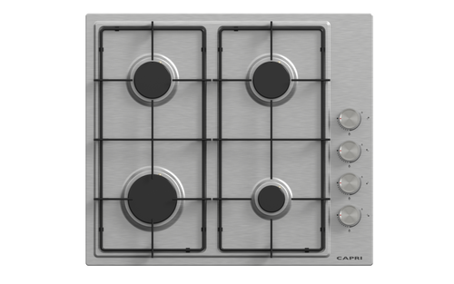 Capri 60cm Gas Hob - Stainless steel Side Controls 