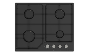 60cm Gas Hob Matt Black Front Controls
