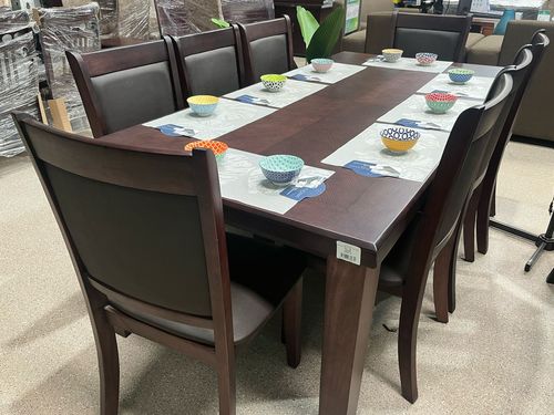 JW Wilsons Dinette Monique 8 Seater Oak Inlaid Top
