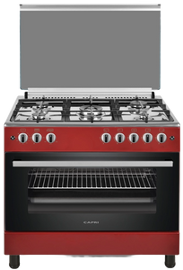 Capri 90x60 5-Plate Gas Stove Red