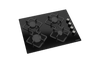 60cm Gas Hob Black Glass Side Controls
